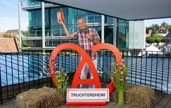 Guillaume Bloch animateur micro lors d'un événement dans le Haut-Rhin